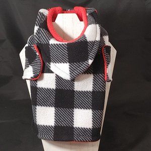 Buffalo Plaid Dog Coat Size XS Fleece Lined Warm Red Interior